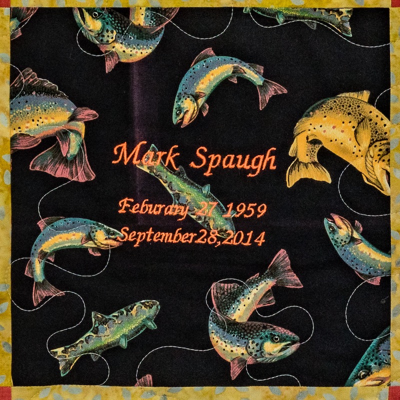 Quilt Square for Mark Spaugh with fish pattern