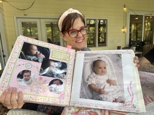 mother with photo album