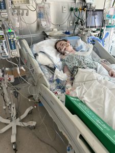 girl in hospital bed