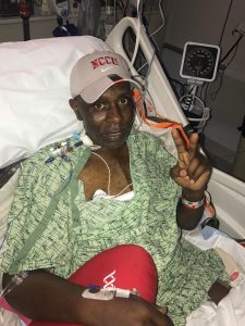 Man in hospital bed