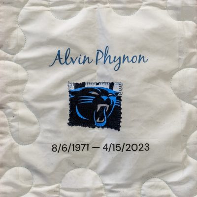 quilt square in memory of Alvin Phynon Jr.