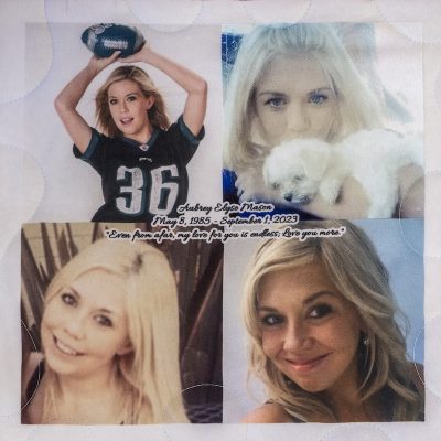 quilt square in memory of Aubrey Mason