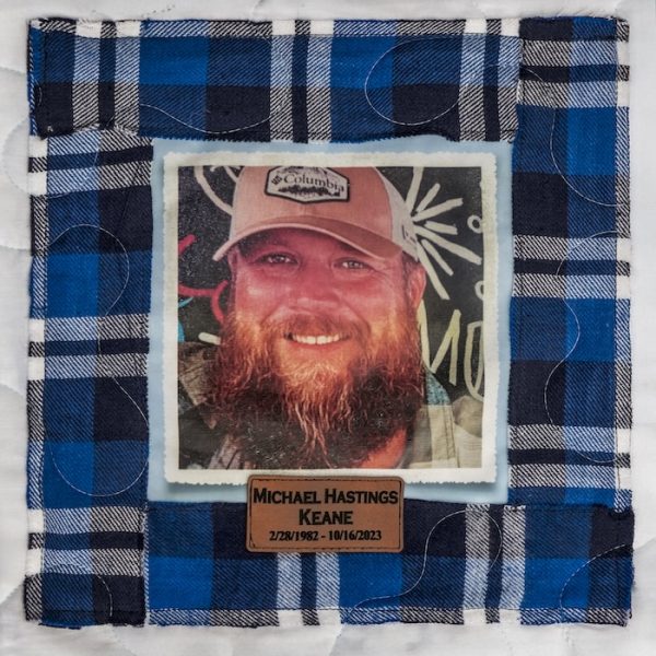 quilt square in memory of Michael Keane