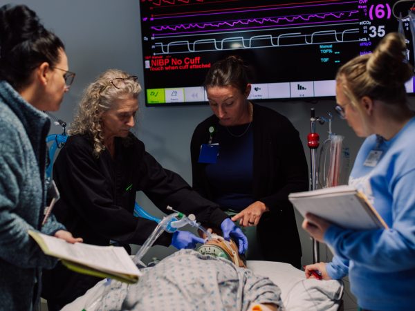 nurses in a simulation lab