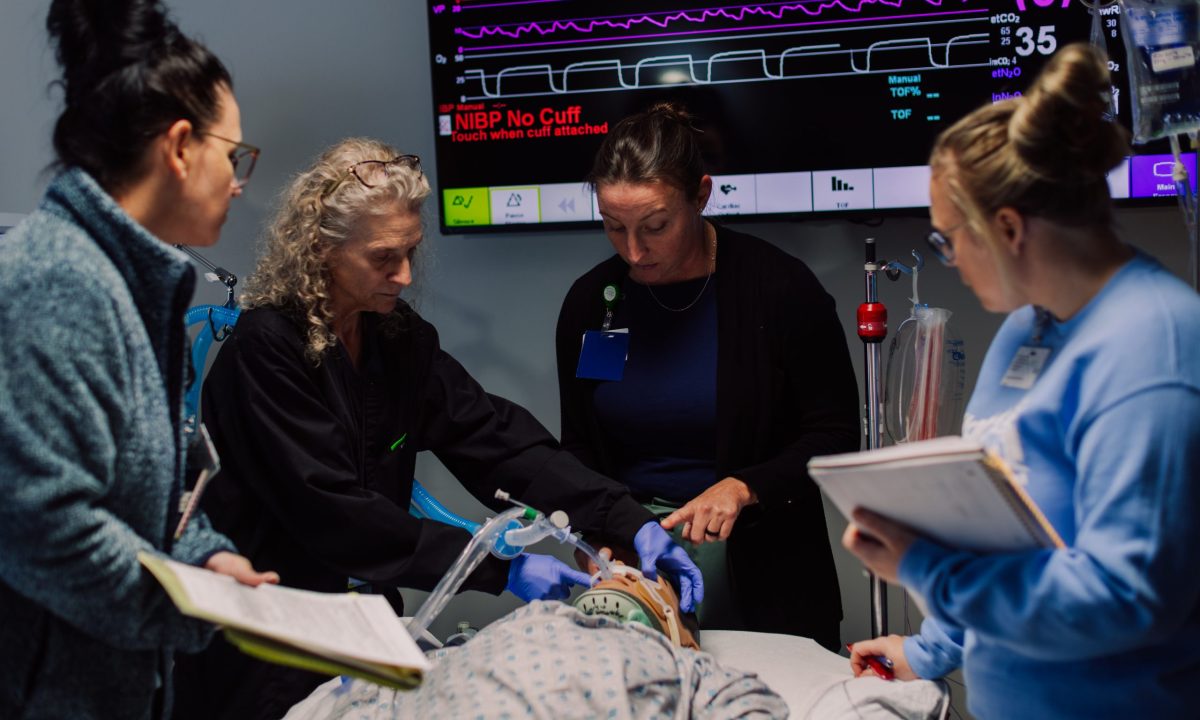 nurses in a simulation lab