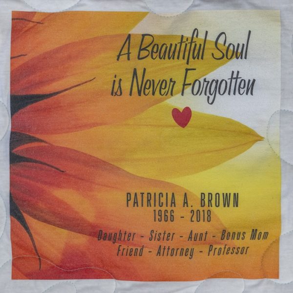 quilt square in memory of Patricia Brown