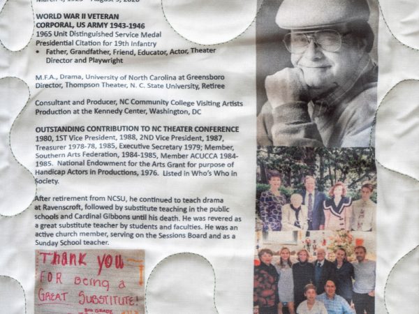 Quilt square for Charles Martin, Jr a world war II veteran and his biography