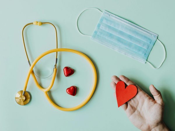 Stethoscope, heart, mask