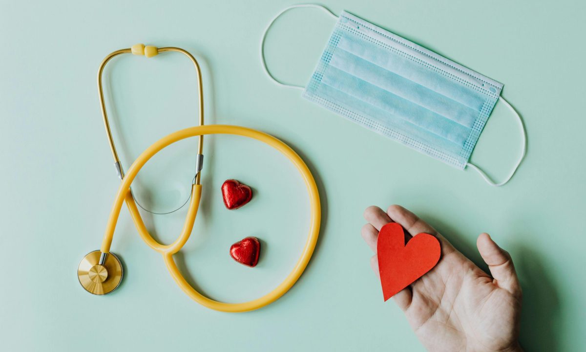 Stethoscope, heart, mask