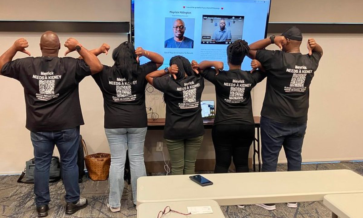 family wearing matching shirts